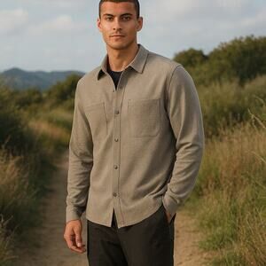 Lululemon Soft Knit Long Sleeve Overshirt Heathered Rover Extra Small